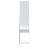 Free-Standing Mirror White 34x37x146 cm - Close-Up Angle