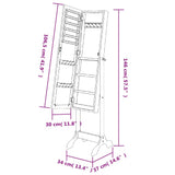 Free-Standing Mirror White 34x37x146 cm