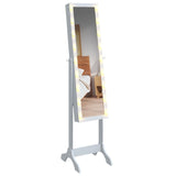 Free-Standing Mirror with LED White 34x37x146 cm - Rear View