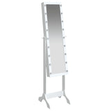 Free-Standing Mirror with LED White 34x37x146 cm - Low Angle