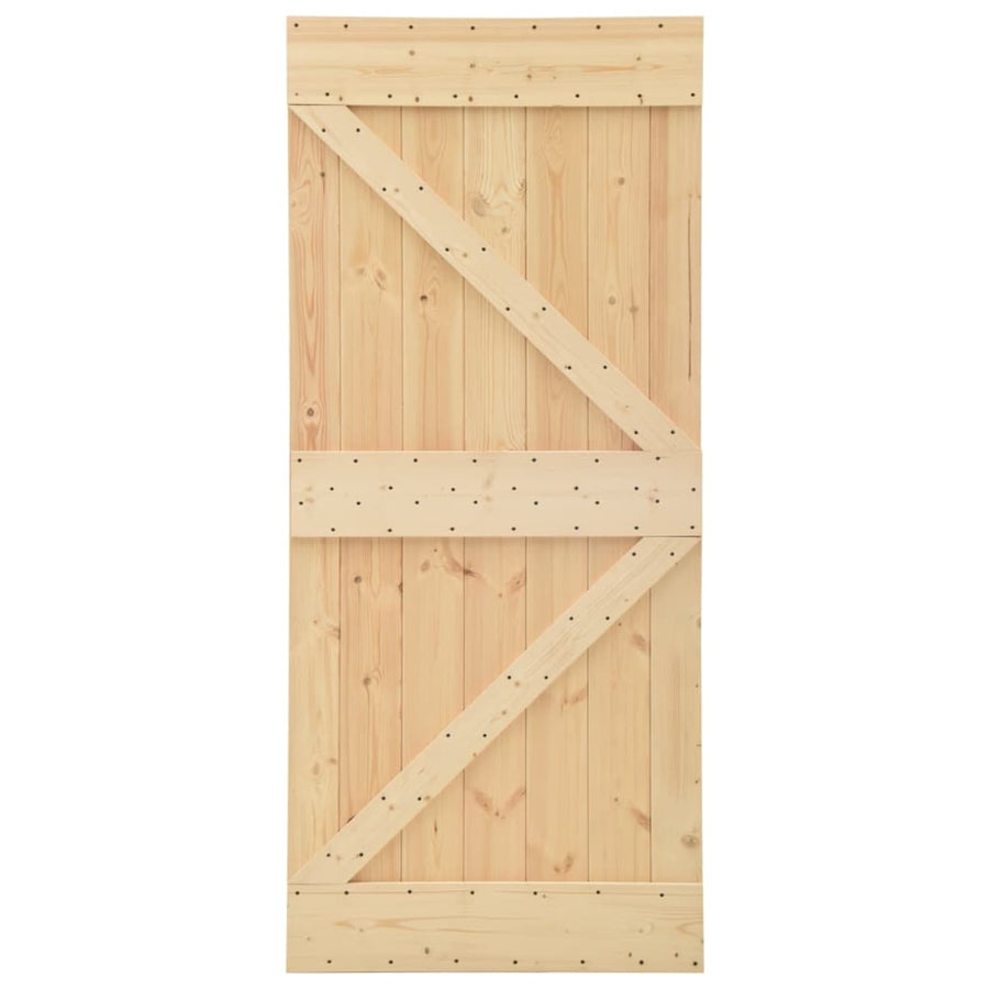 Door NARVIK 80 x 210 cm Solid Pine Wood (Untreated) Natural