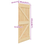 Door NARVIK 80 x 210 cm Solid Pine Wood (Untreated) Natural