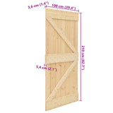 Door NARVIK Natural 100 x 210 cm Solid Pine Wood