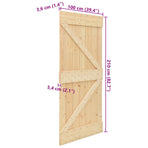 Door NARVIK 100 x 210 cm Solid Pine Wood (Untreated) Natural