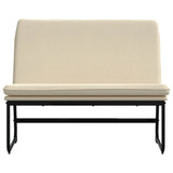 Bench Cream 100x75x76 cm Fabric - Side View