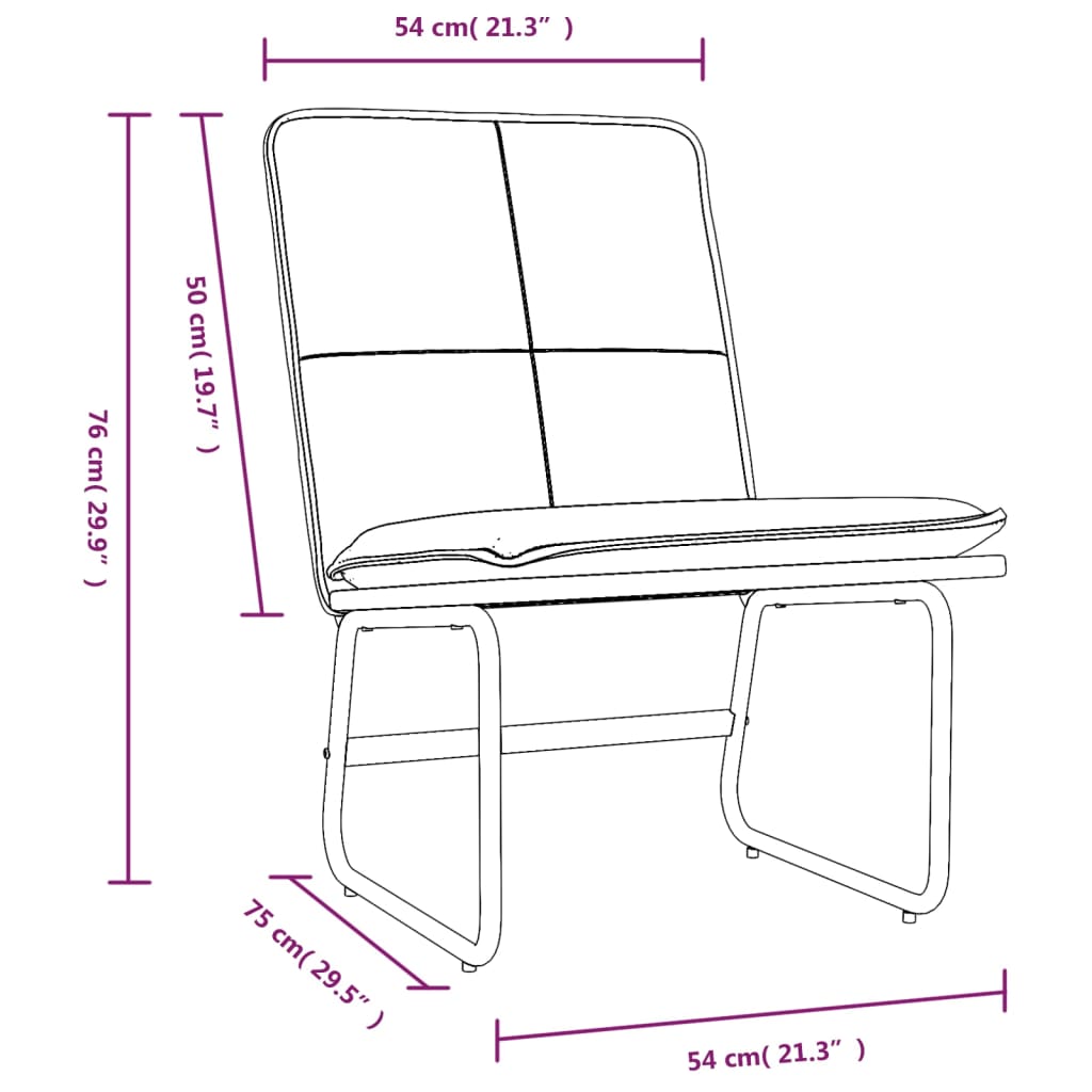 Lounge Chair Black 54x75x76 cm Faux Leather