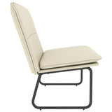 Bench Cream 100x75x76 cm Faux Leather - Top-Down View