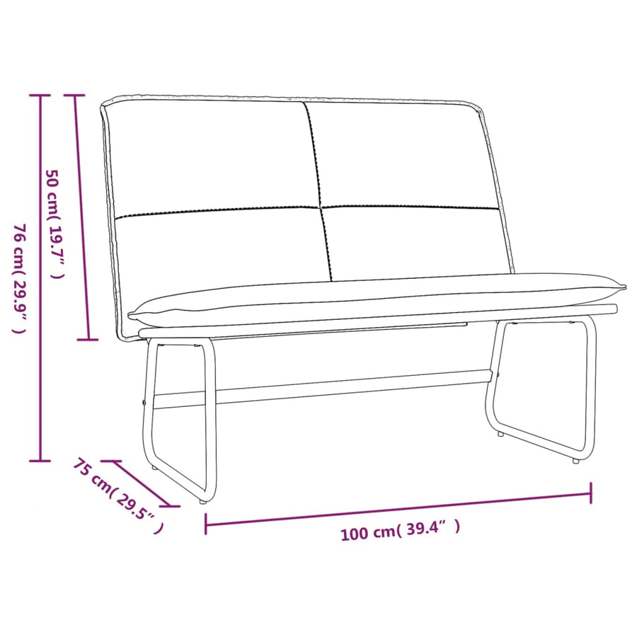 Bench Cream 100x75x76 cm Faux Leather