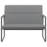 Bench Light Grey 100x64x80 cm Fabric - Side View
