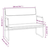 Bench Cream 100x64x80 cm Fabric - Low Angle