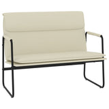 Bench Cream 100x64x80 cm Faux Leather - Front View