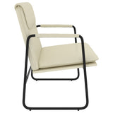 Bench Cream 100x64x80 cm Faux Leather - Top-Down View