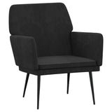 Armchair Black 62x79x79 cm Velvet - Front View