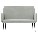 Bench Light Grey 108x79x79 cm Velvet - Side View
