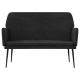 Bench Black 108x79x79 cm Velvet - Side View