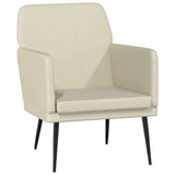 Armchair Cream 61x78x80 cm Faux Leather - Front View