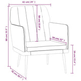 Armchair Cream 61x78x80 cm Faux Leather - Low Angle