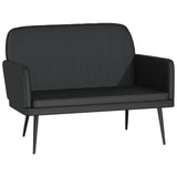 Bench Black 107x80x81 cm Faux Leather - Front View