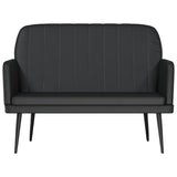 Bench Black 107x80x81 cm Faux Leather - Side View