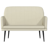 Bench Cream 107x80x81 cm Faux Leather - Side View