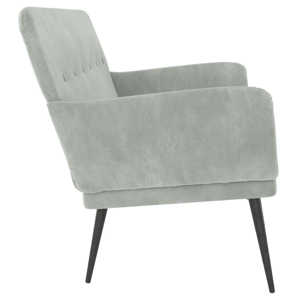 Bench Light Grey 108x79x79 cm Velvet