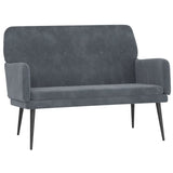 Bench Dark Grey 108x79x79 cm Velvet - Front View