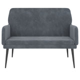Bench Dark Grey 108x79x79 cm Velvet - Side View