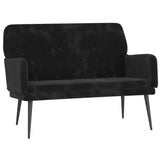 Bench Black 108x79x79 cm Velvet - Front View