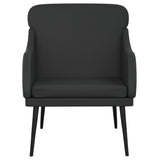 Armchair Black 63x76x80 cm Faux Leather - Side View