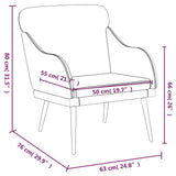 Armchair Black 63x76x80 cm Faux Leather - Low Angle