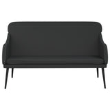 Bench Black 110x76x80 cm Faux Leather
