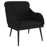 Armchair Black 63x76x80 cm Velvet - Front View