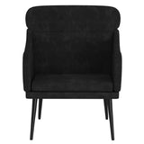 Armchair Black 63x76x80 cm Velvet - Side View