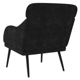 Armchair Black 63x76x80 cm Velvet - 45-Degree Angle