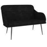 Bench Black 110x76x80 cm Velvet - Front View