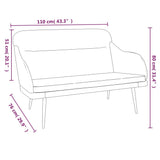 Bench Black 110x76x80 cm Velvet - Low Angle