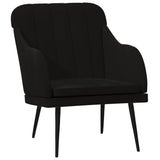 Armchair Black 63x76x80 cm Velvet - Front View