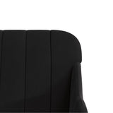 Armchair Black 63x76x80 cm Velvet - Rear View