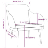 Armchair Black 63x76x80 cm Velvet