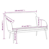 Bench Black 110x76x80 cm Velvet