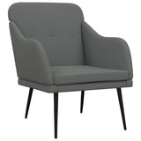 Armchair Dark Grey 63x76x80 cm Fabric - Front View