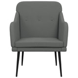Armchair Dark Grey 63x76x80 cm Fabric - Side View