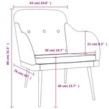Armchair Dark Grey 63x76x80 cm Fabric