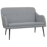 Bench Light Grey 110x76x80 cm Fabric - Front View