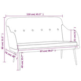 Bench Light Grey 110x76x80 cm Fabric - Low Angle