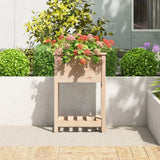 Planter with Shelf 54x34.5x81 cm Solid Wood Pine - Side View