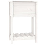 Planter with Shelf White 54x34.5x81 cm Solid Wood Pine