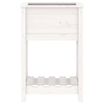 Planter with Shelf White 54x34.5x81 cm Solid Wood Pine