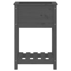 Planter with Shelf Grey 54x34.5x81 cm Solid Wood Pine