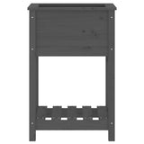 Planter with Shelf Grey 54x34.5x81 cm Solid Wood Pine - 45-Degree Angle